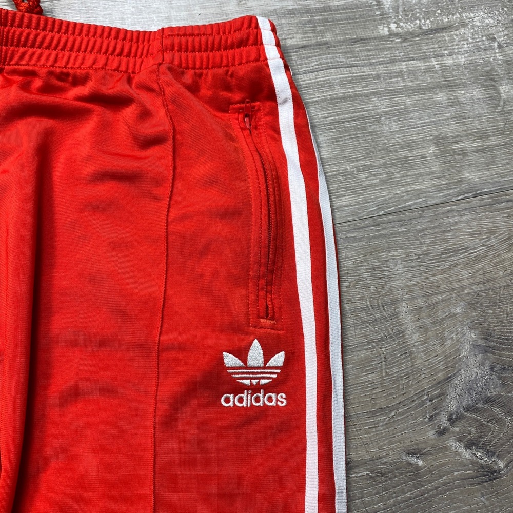 Adidas Track Pants Womens L Red 3-Stripe Trefoil Originals Athletic Loungewear - Picture 3 of 9